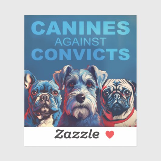 Sticker Canines contre les condamnations (Feuille)