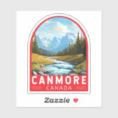Sticker Canmore Canada Travel Art Vintage (Feuille)