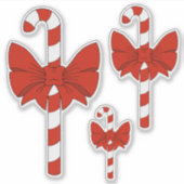 Sticker Canne de bonbon et noeud (Devant)