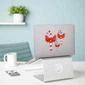 Sticker Canne de bonbon et noeud (Ordinateur portable sur le bureau)