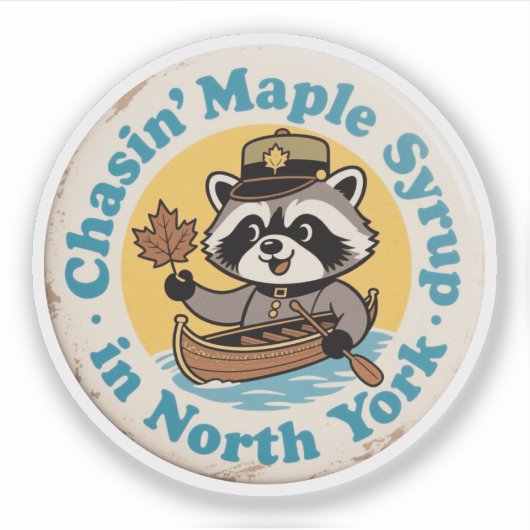 Sticker Canoë de course Retro North York (Devant)
