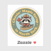 Sticker Canoë-kayak de course Retro North York (Feuille)