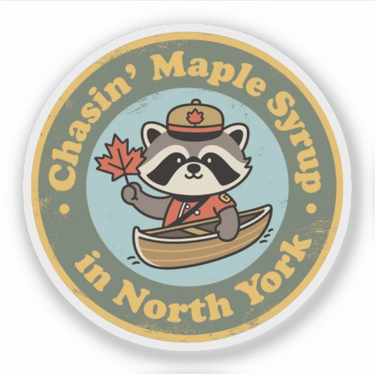 Sticker Canoë-kayak de course Retro North York (Devant)