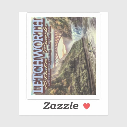 STICKER CANOË-KAYAK - LETCHWORTH STATE PARK - NEW YORK (Feuille)