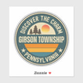 Sticker canton de Gibson, Pennsylvanie (Feuille)