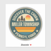 Sticker canton de Miller, Pennsylvanie (Feuille)
