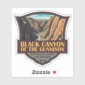 Sticker Canyon Noir Du Parc National Gunnison Art (Feuille)
