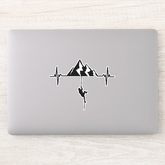 Sticker Canyoning Rock Escalade Heartbeat (Ordinateur)
