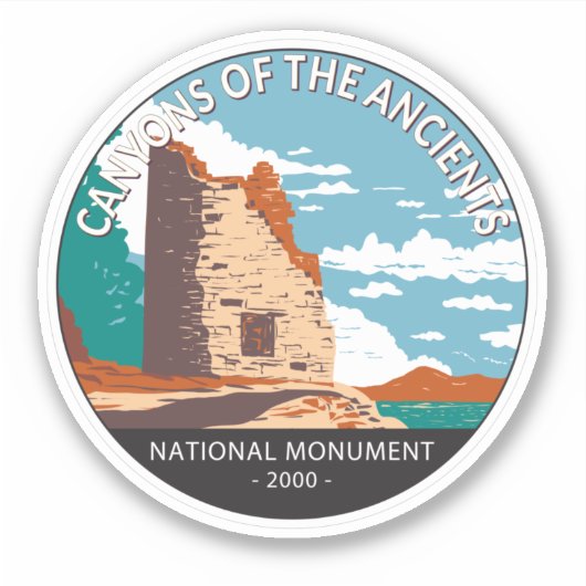 Sticker Canyons des Anciens Monument National Cercle (Devant)