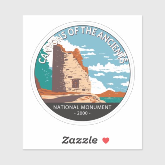 Sticker Canyons des Anciens Monument National Cercle (Feuille)