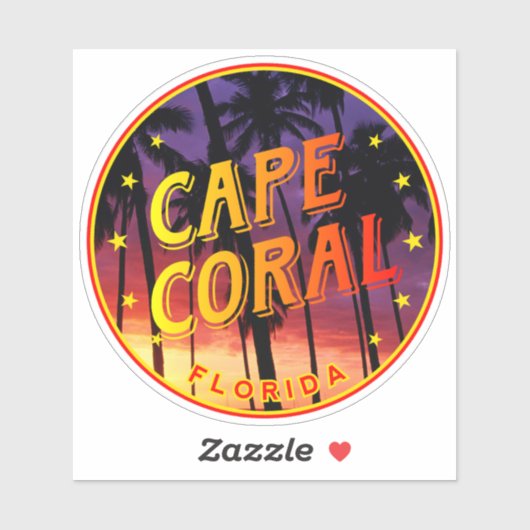 Sticker Cape Coral Floride, Cape Coral (Feuille)