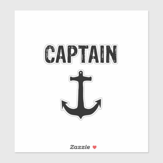 Sticker Capitaine, conception minimaliste (Feuille)