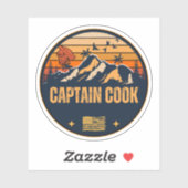 Sticker Capitaine Cook, Hawaï (Feuille)