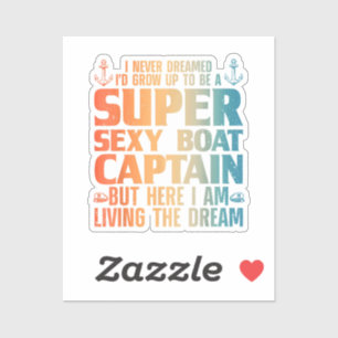 Sticker Capitaine de bateau cool pour hommes femmes voile 