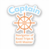 Sticker Capitaine – Navigateur des voyages sur route (Recto)