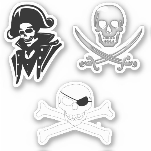 Sticker Capitaine Pirate Jolly Roger (Devant)