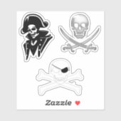 Sticker Capitaine Pirate Jolly Roger (Feuille)