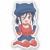 Sticker Cappy Mita Chibi Cute Anime (Recto)