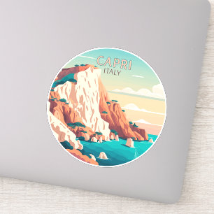 Sticker Capri Italie Citrons Ile méditerranéenne Squa rétr