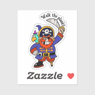 Sticker Capt de pirate avec la jambe de porc
