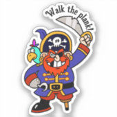 Sticker Capt de pirate avec la jambe de porc (Recto)