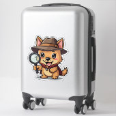 Sticker Capture d'écran du détective Kawaii tenant un verr (Sur valise)