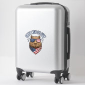 Sticker Capy 4 juillet Conception vectorielle de capybara (Sur valise)