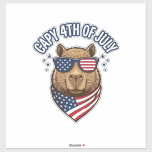Sticker Capy 4 juillet Conception vectorielle de capybara