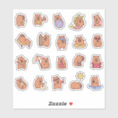 Sticker capybara (Feuille)
