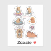 Sticker capybara (Feuille)