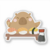 Sticker Capybara avec Sushi (Devant)