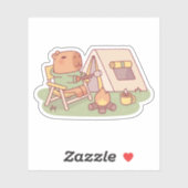 Sticker Capybara Cute Toast Marshmallow Au Feu De Campagne (Feuille)