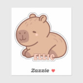 Sticker Capybara de dessin animé adorable personnalisé Kaw (Feuille)