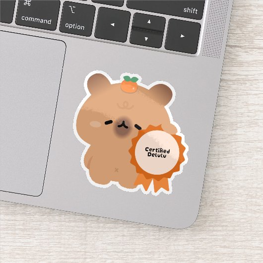 Sticker Capybara Delulu certifié (Détail)