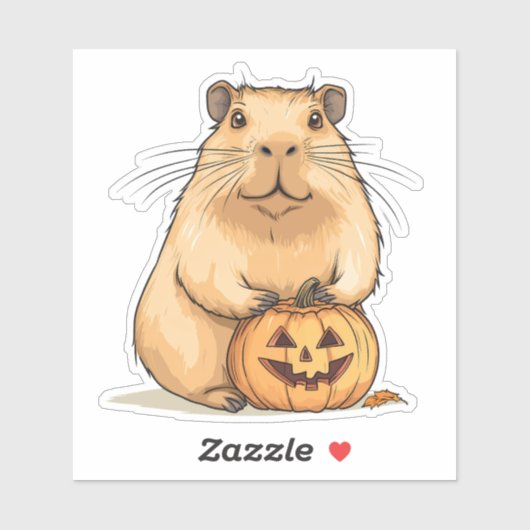Sticker Capybara et Pumkin Halloween (Feuille)