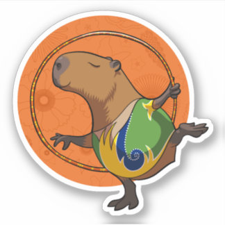 Sticker Capybara Gymnast Gymnastics Fan Cute Animal Art