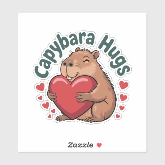 Sticker Capybara Hugs (Feuille)
