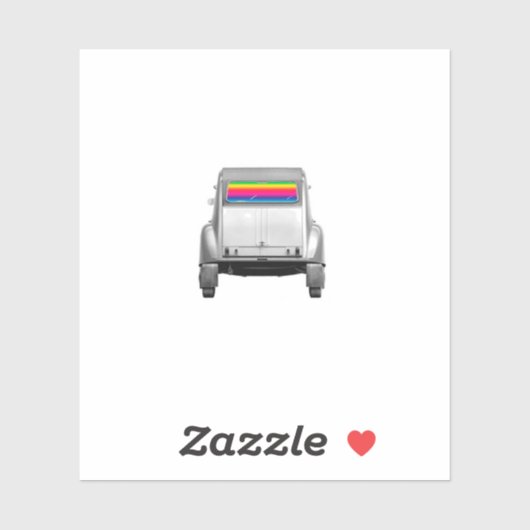 Sticker Car + rainbow (Feuille)