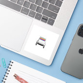 Sticker Car + rainbow (Ordinateur portable avec iPhone)
