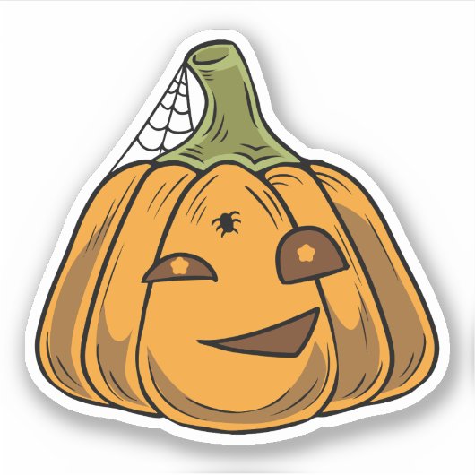 Sticker Caractère Citrouille Halloween (Devant)