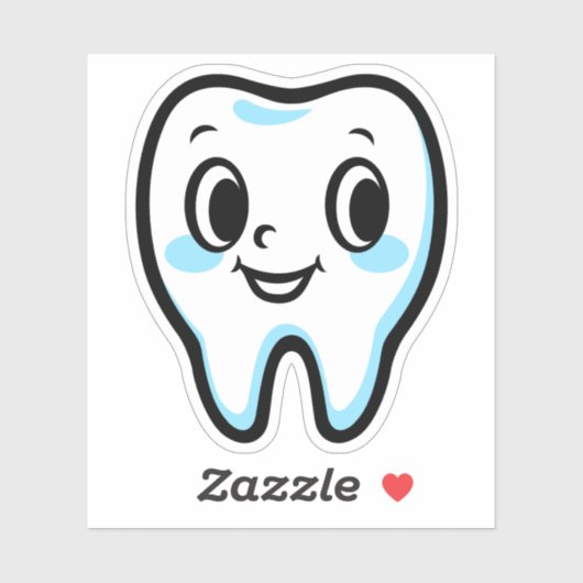 Sticker Caractère de dent mignon (Feuille)