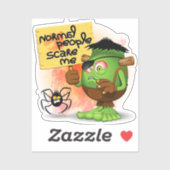 Sticker Caractère Frankenstein de 'Normal People Scare Me' (Feuille)