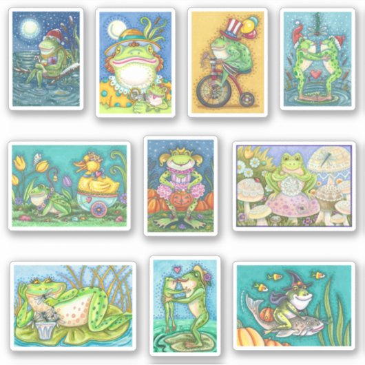 STICKER CARACTÈRES D'ART FROG SILLY MIXTES ET VACANCES (Devant)