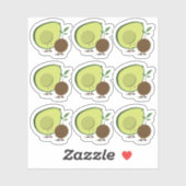 Sticker Caractères de dessin Avocado et Pit (Feuille)
