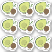 Sticker Caractères de dessin Avocado et Pit (Devant)