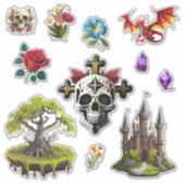 Sticker "Caractères médiévaux" en vinyle coupé sur (Devant)