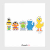 Sticker Caractères Pixel Sesame Street (Feuille)
