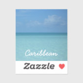 Sticker Caraïbes Horizon Tropical Turquoise Bleu (Feuille)