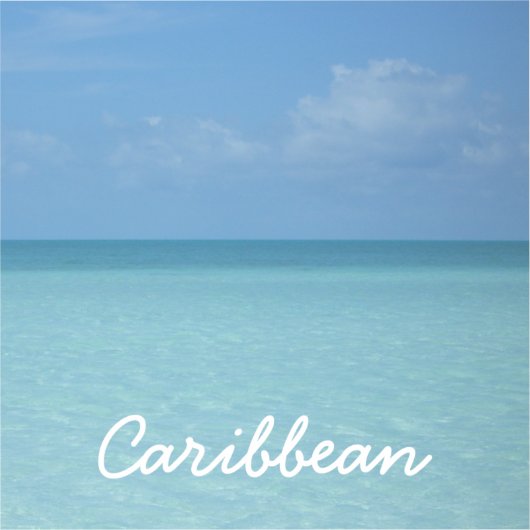 Sticker Caraïbes Horizon Tropical Turquoise Bleu (Recto)