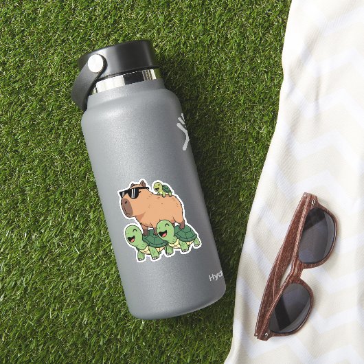 Sticker Caravane de tortue Capybara, Funny Capybara (HydroFlask Insitu)